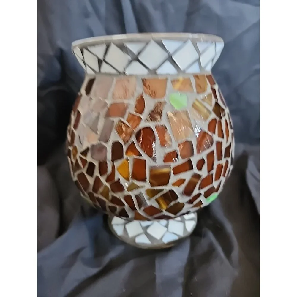 Vintage Home Interior‎ mosaic Candle Holder